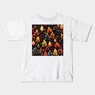 Autumn Leaves Pattern 2 Kids T-Shirt